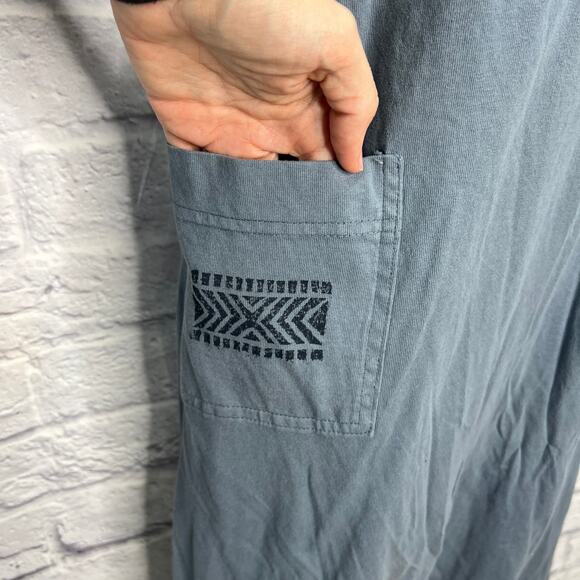 Vintage Piccalino Plus Womens Short Sleeve Dress Size 16W Blue Graphic Pocket - Picture 5 of 7